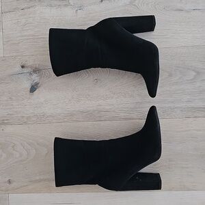 Black suede booties
